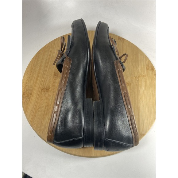 Salvatore Ferragamo Kiltie Loafer Black Fringe Tassel Leather Round Toe Sz 9.5 - Picture 8 of 10